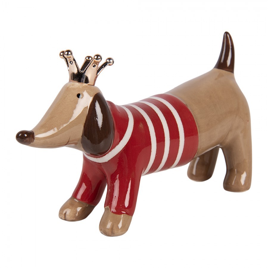 Decorative Figurine Dog 24x6x13 Cm Brown Ceramic - 24*6*13 cm