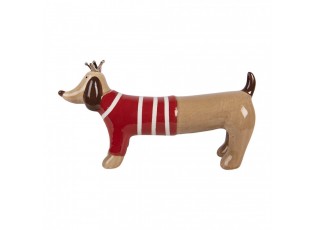 Decorative Figurine Dog 15x5x9 Cm Brown Ceramic - 15*5*9 cm