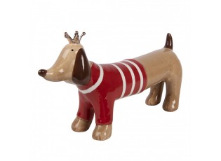 Decorative Figurine Dog 15x5x9 Cm Brown Ceramic - 15*5*9 cm