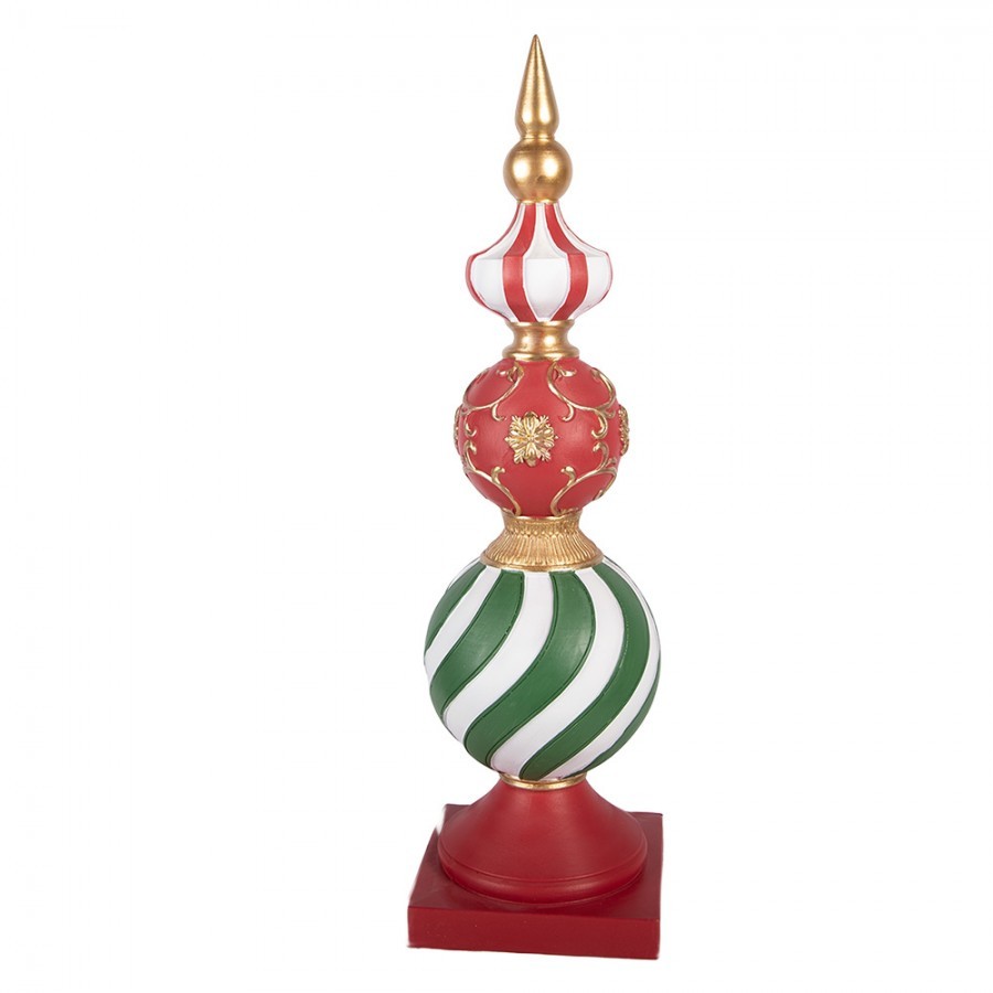 Christmas Decoration Figurine Christmas Bauble 16x16x56 Cm Red Plastic - 16*16*56 cm