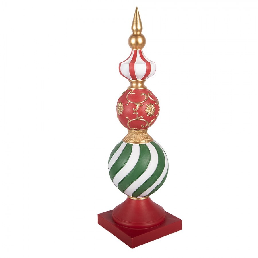 Christmas Decoration Figurine Christmas Bauble 16x16x56 Cm Red Plastic - 16*16*56 cm