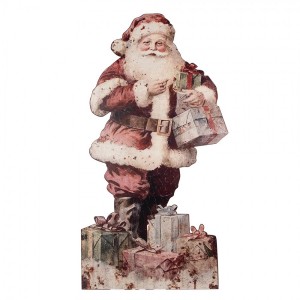 Vánoční kovová stojací cedule Santa Claus - 50*2*96 cm