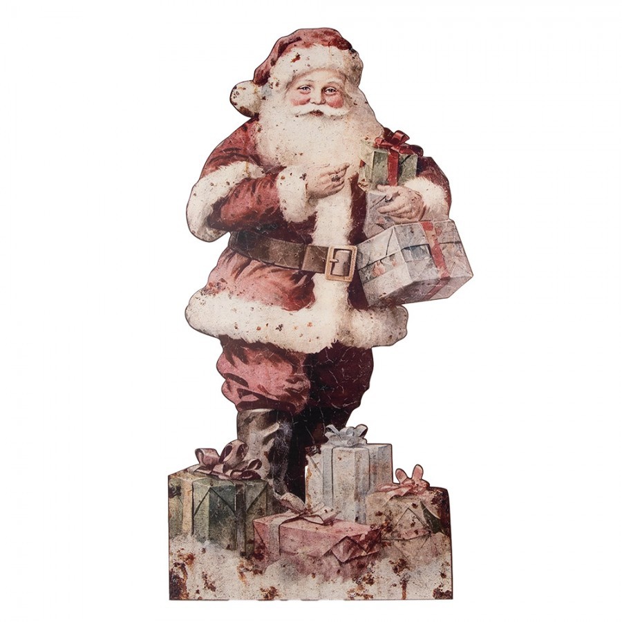 Vánoční kovová stojací cedule Santa Claus - 50*2*96 cm