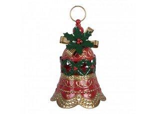 Christmas Decoration Figurine Bell ? 21x29 Cm Red Metal - ? 21*29 cm