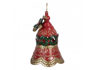 Christmas Decoration Figurine Bell ? 21x29 Cm Red Metal - ? 21*29 cm