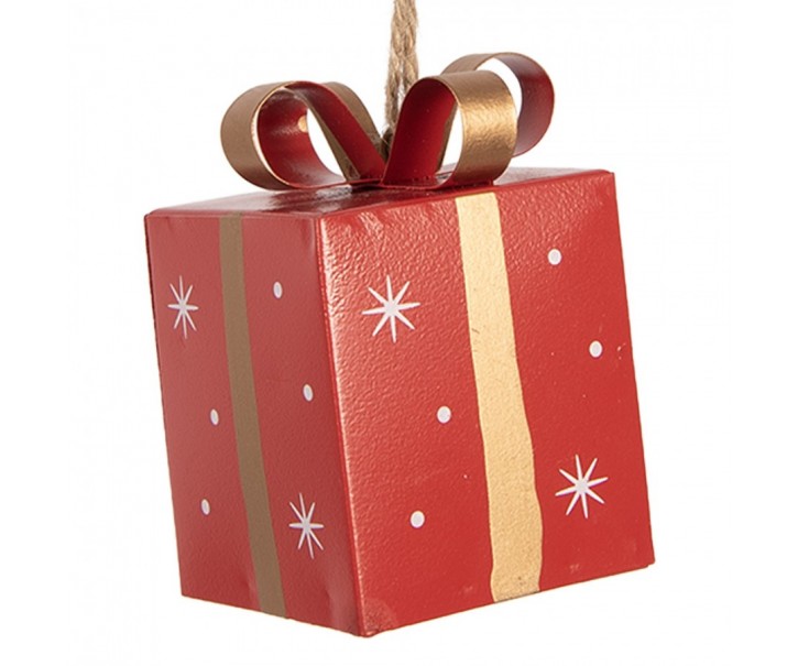 Christmas Ornament Gift 5x5x8 Cm Red Metal - 5*5*8 cm Clayre & Eef