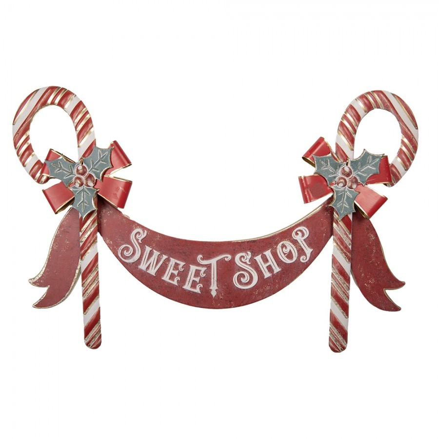Nástěnná kovová cedule Sweet Shop - 91*5*59 cm