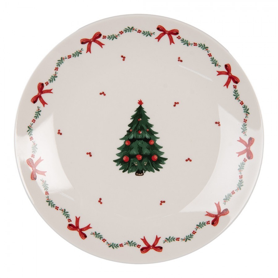 Porcelánový dezertní talířek se stromky Christmas Harmony - Ø 20*2 cm