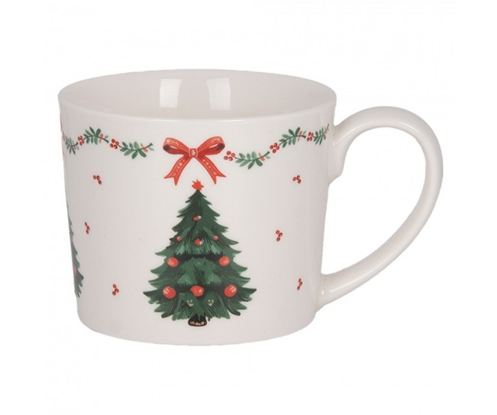 Keramický hrnek se stromky Christmas Harmony - 12*8*7 cm / 275 ml Clayre & Eef