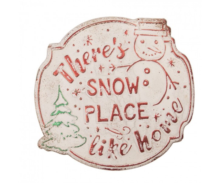 Závěsná kovová cedule Snow Place - 40*1*39 cm Clayre & Eef