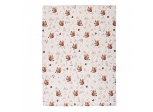 Béžová bavlněná utěrka s veverkami Tiny Squirrel - 50*70 cm