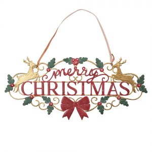 Závěsná kovová cedule Merry Christmas - 70*1*34 cm