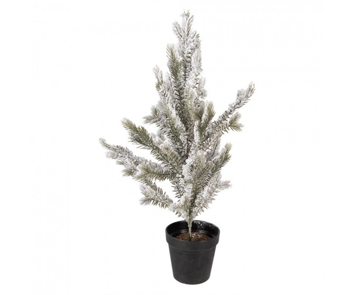 Mini Artificial Christmas Tree 20x20x60 Cm White Plastic - 20*20*60 cm Clayre & Eef