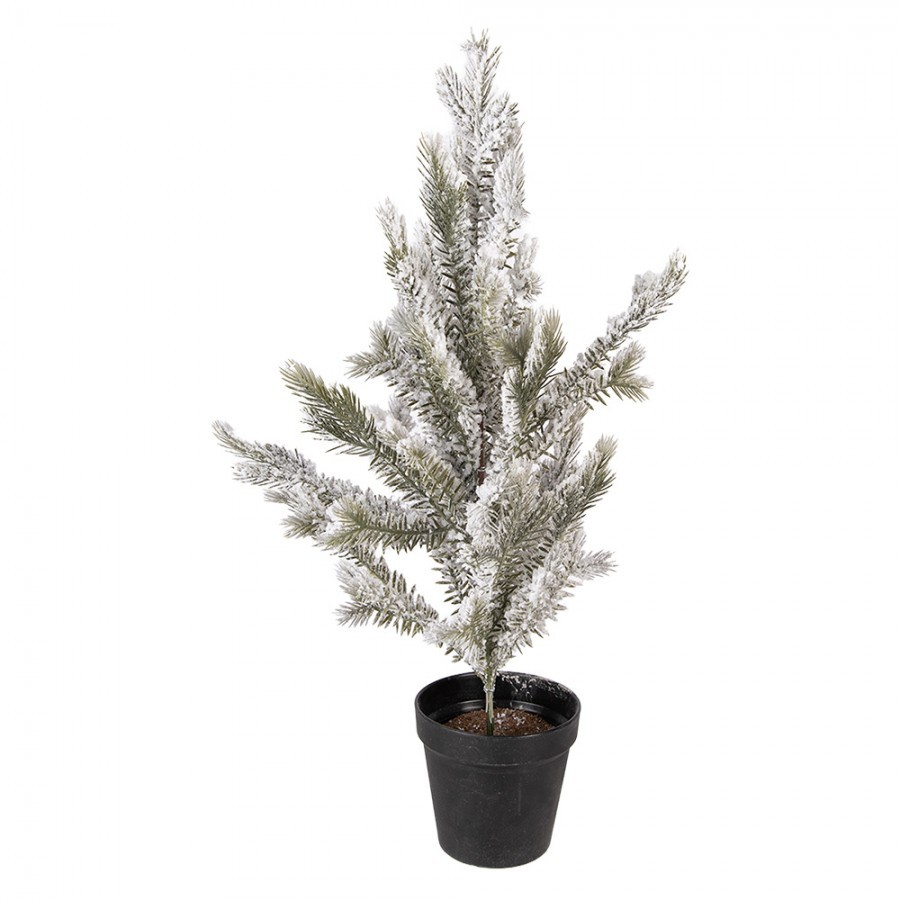 Mini Artificial Christmas Tree 20x20x60 Cm White Plastic - 20*20*60 cm