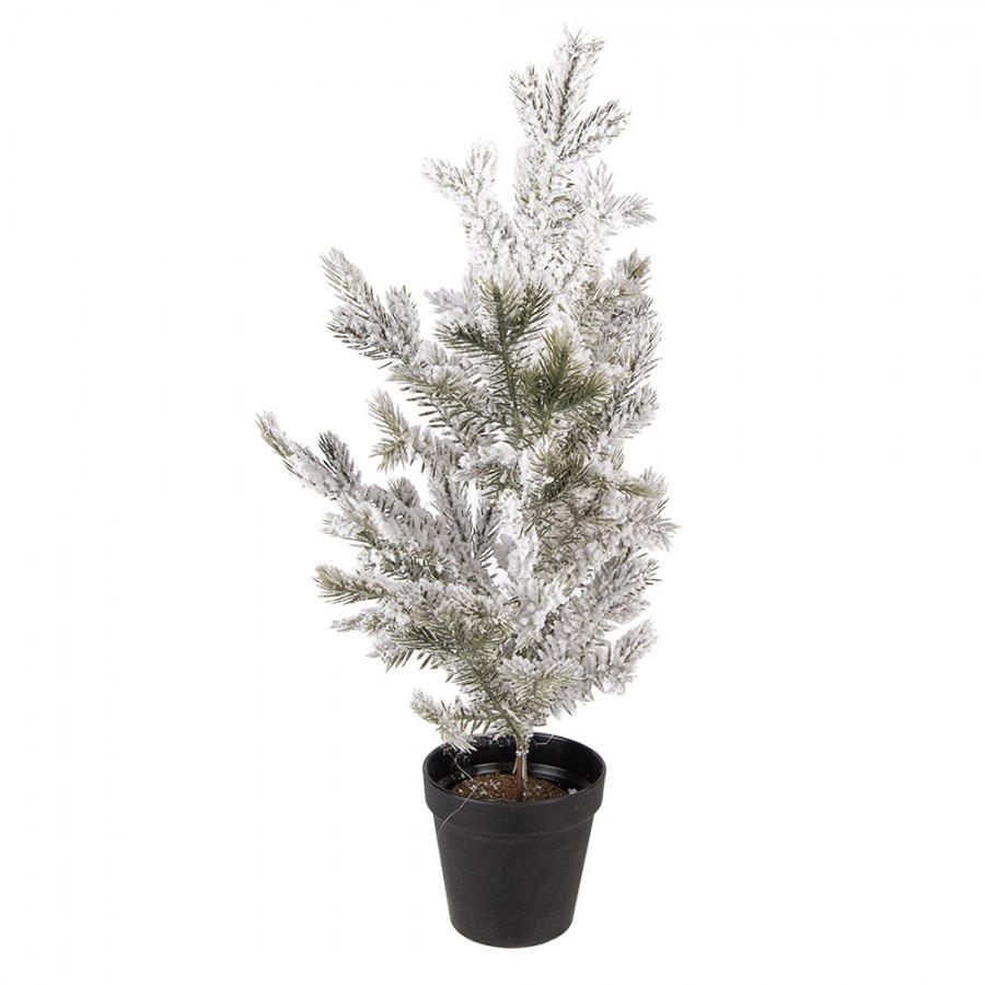 Mini Artificial Christmas Tree 20x20x60 Cm White Plastic - 20*20*60 cm