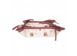 Béžový košík na pečivo s veverkami Tiny Squirrel - 35*35*8 cm