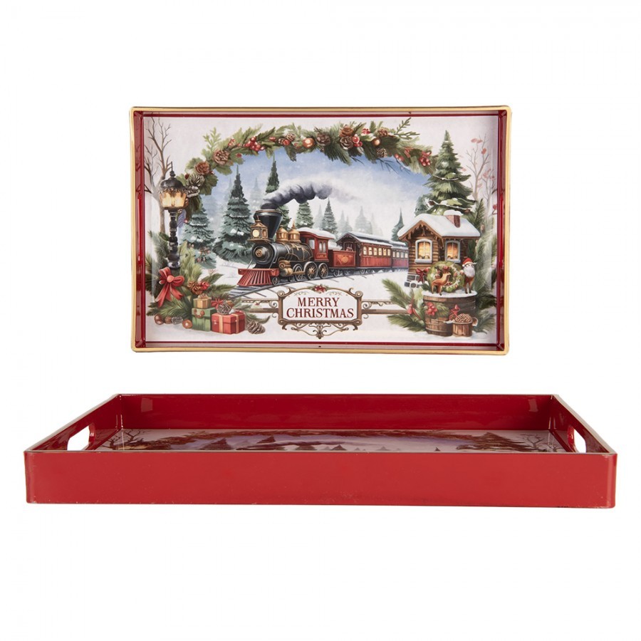 Vánoční servírovací podnos Merry Christmas Train - 41*26*4 cm