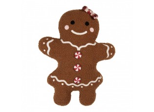Dekorativní hnědý polštář slečna perníček Gingerbread - 35*5*44 cm