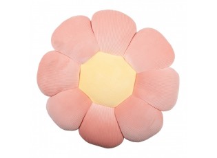 Růžový dekorativní polštář ve tvaru květu - Ø 40*6 cm