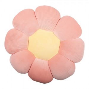 Růžový dekorativní polštář ve tvaru květu - Ø 40*6 cm