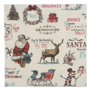 Béžové vánoční papírové ubrousky Noel - 33*33 cm (20ks)