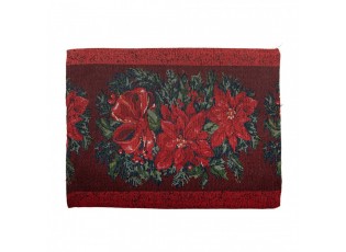 6ks červené látkové prostírání s vánočními hvězdami - 33*45 cm