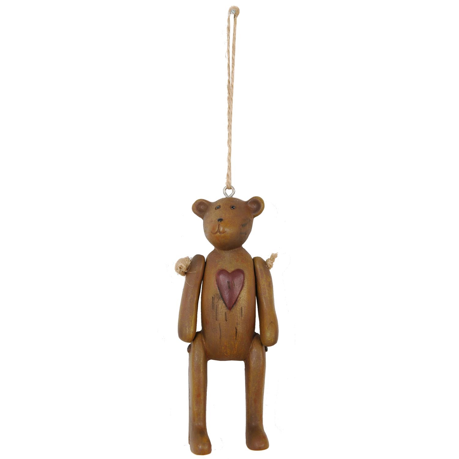 Dekorace hnědý Medvídek se srdíčkem - 4 * 3 * 10 cm