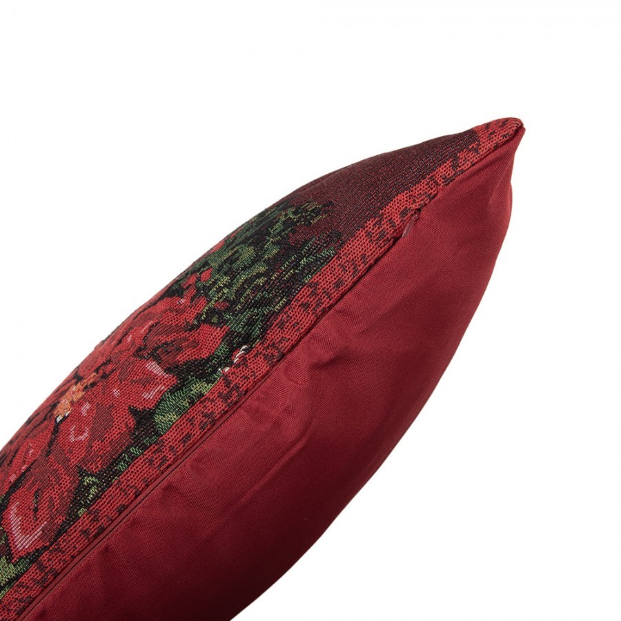 Červený polštář s vánočními hvězdami - 45*45*4 cm