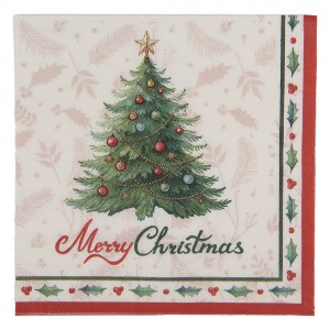 Vánoční papírové ubrousky se stromkem Merry Christmas - 33*33 cm (20ks)
