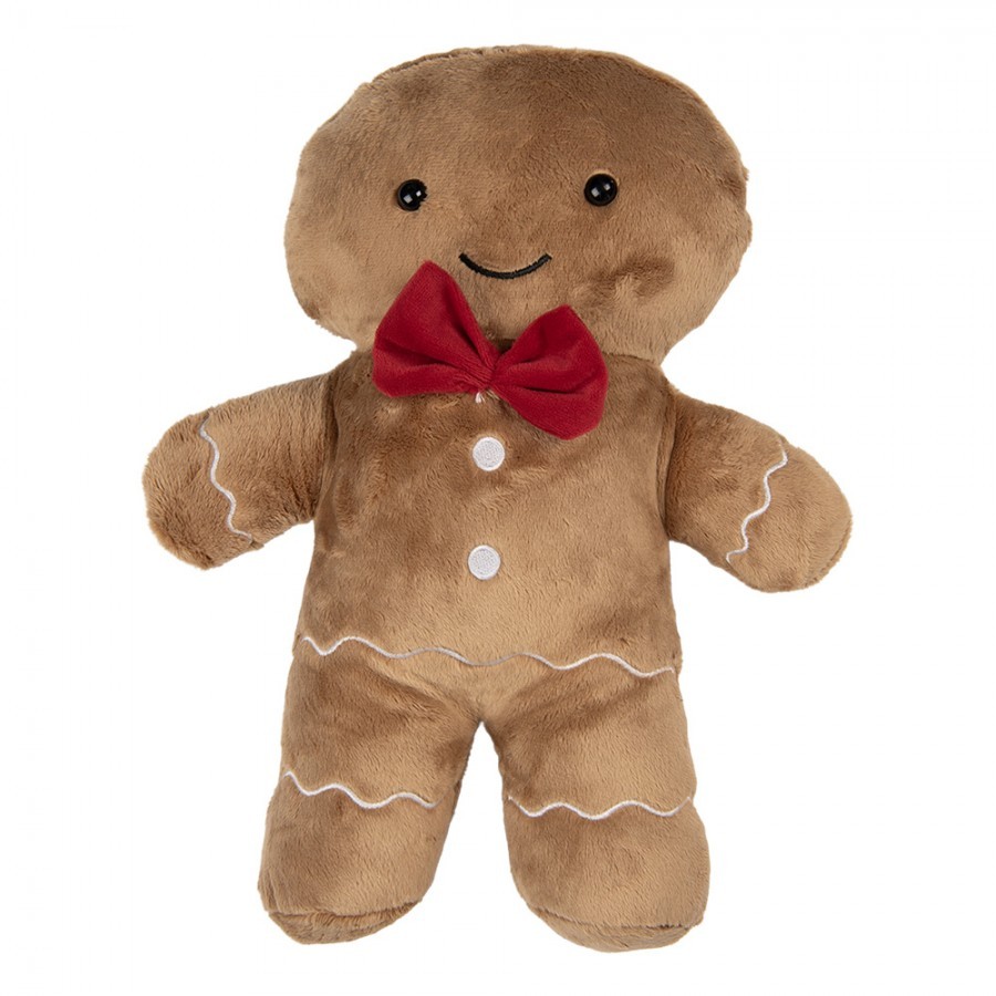 Dekorativní hnědý polštář perníček Gingerbread - 20*5*35 cm