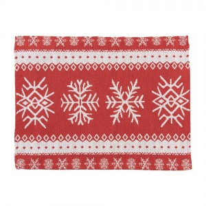 6ks červené prostírání s vločkami - 33*45 cm
