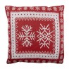 Červený polštář s vločkami - 45*45*4 cm