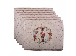 Placemats Set Of 6 33x45 Cm Beige Polyester - (6) 33*45 cm
