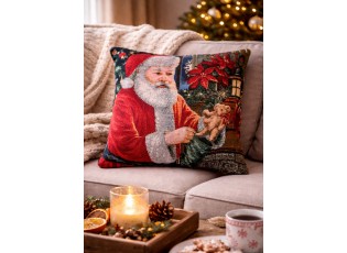 Červený povlak na polštář Santa Claus Christmas Rustic I - 44*44 cm
