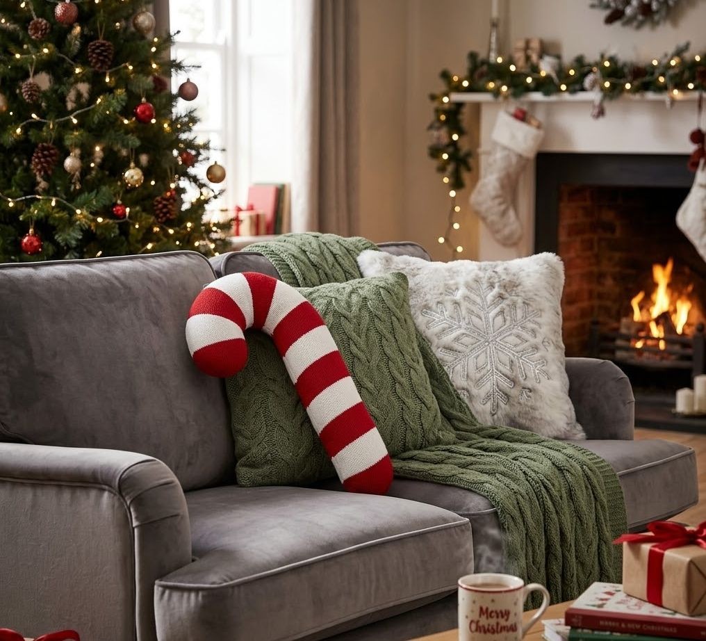Dekorativní polštář ve tvaru cukrové hole Candy Cane - 20*5*50 cm