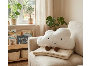Bílý dekorativní polštář ve tvaru obláčku Cloud - 60*30*10 cm