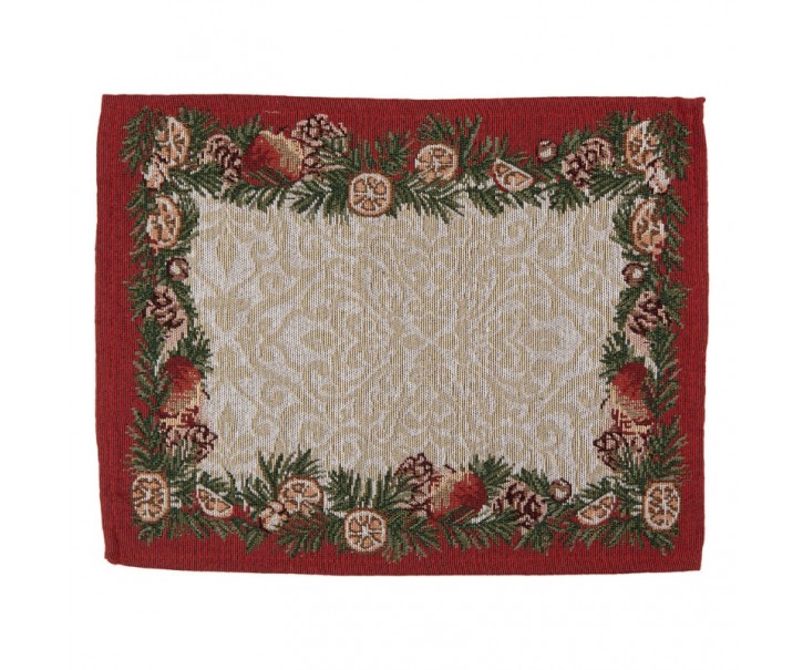 6ks látkové prostírání s vánoční girlandou - 33*45 cm Clayre & Eef