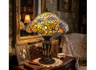 Stolní lampa Tiffany Emmie – Ø 57*83 cm E27/max 3*40W