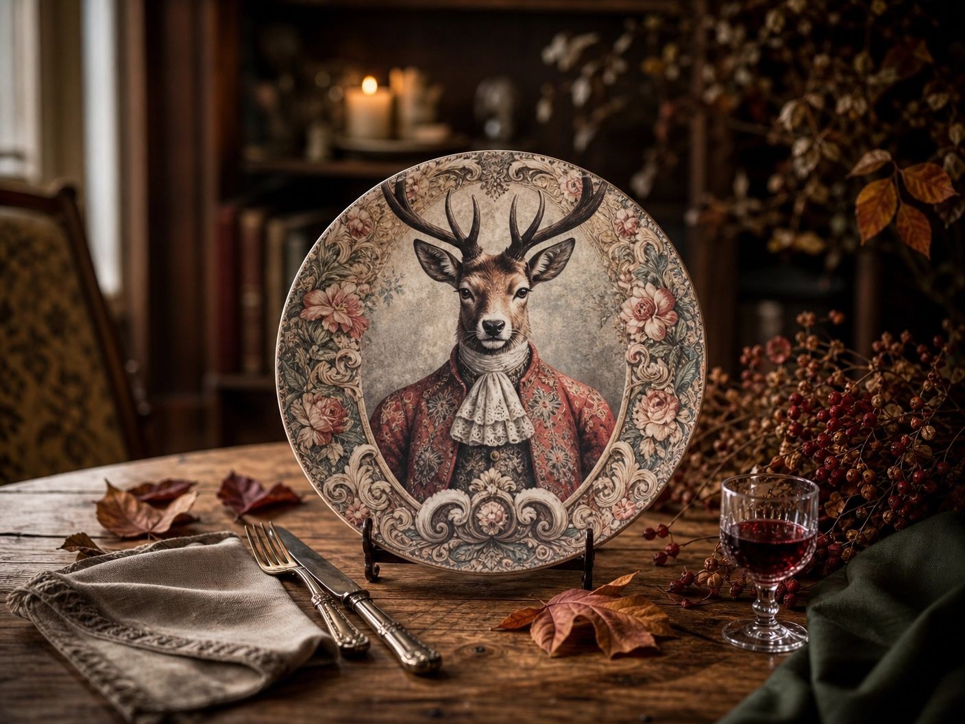 Servírovací talíř s jelenem Collection Aristocrat - Ø 33*1 cm