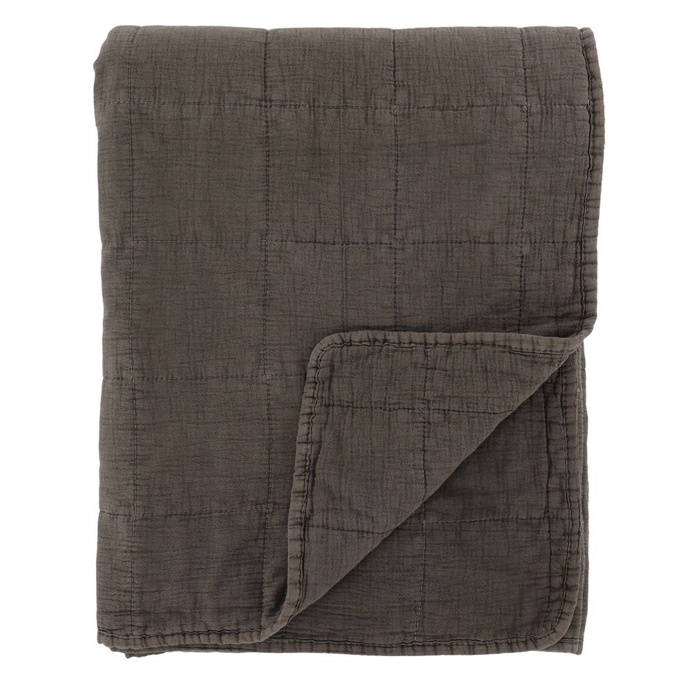 Mocca přehoz s opraným vzhledem Aix Vintage Quilt - 130*180 cm