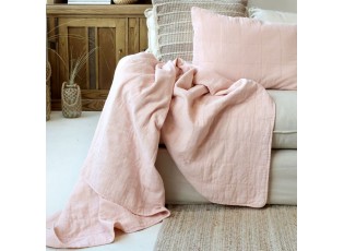 Růžový přehoz s opraným vzhledem Aix Vintage Quilt - 130*180 cm