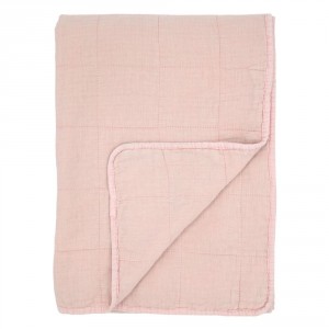 Růžový přehoz s opraným vzhledem Aix Vintage Quilt - 130*180 cm