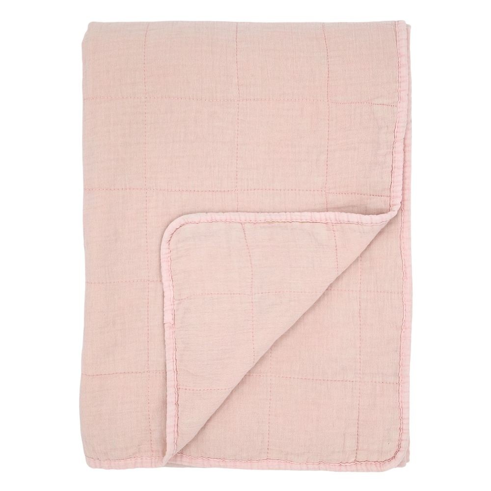 Růžový přehoz s opraným vzhledem Aix Vintage Quilt - 130*180 cm