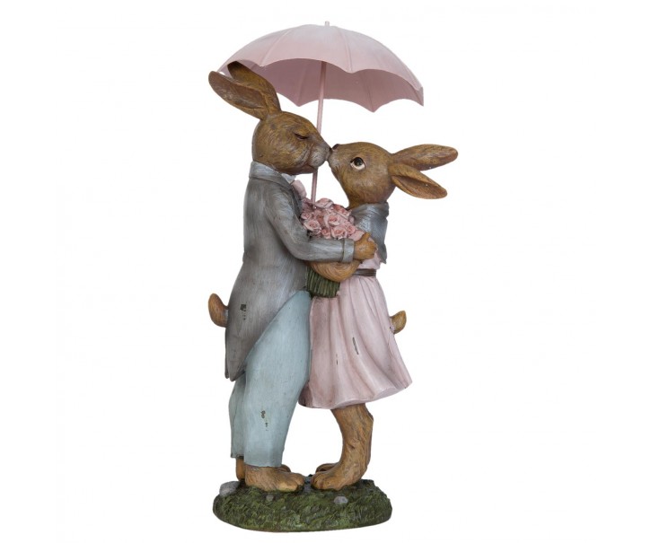 Dekorace králíci pod deštníkem - 17*15*34 cm