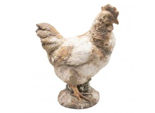 Béžová antik dekorativní figurka slepička - 34*18*44 cm