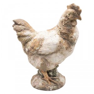 Béžová antik dekorativní figurka slepička - 34*18*44 cm
