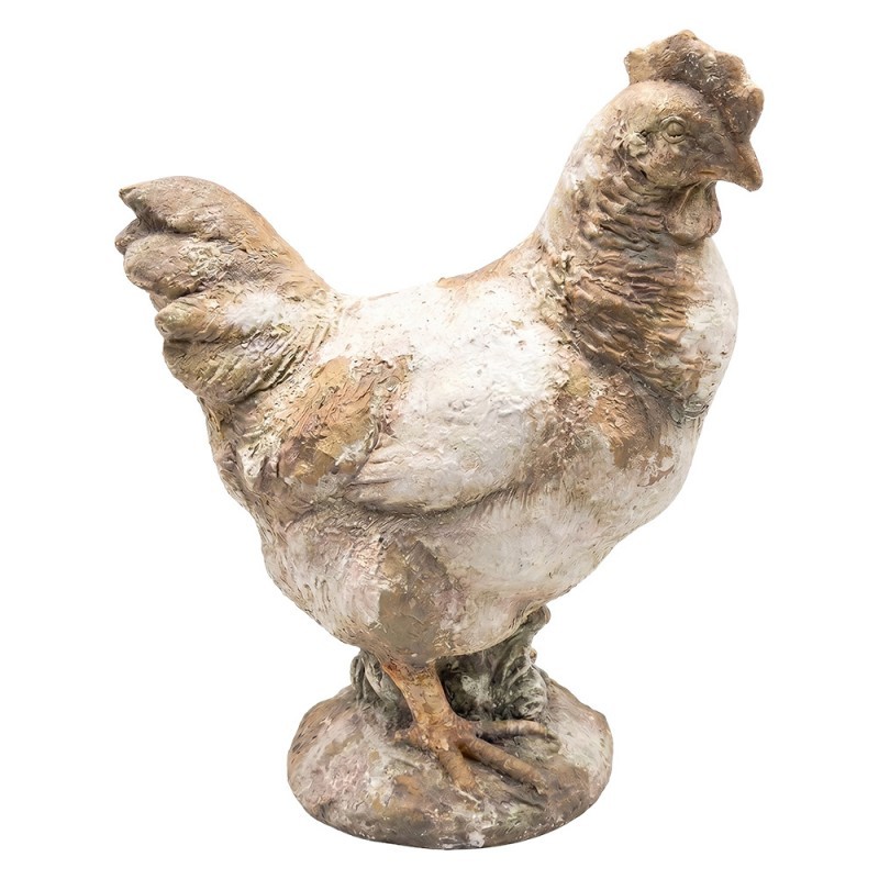 Béžová antik dekorativní figurka venkovská slepička - 34*18*44 cm