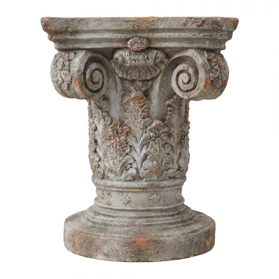 Béžový antik dekorační stolek / sloup na květiny - 38*38*48 cm