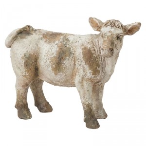 Béžová antik dekorativní figurka venkovská kravička - 43*17*31 cm