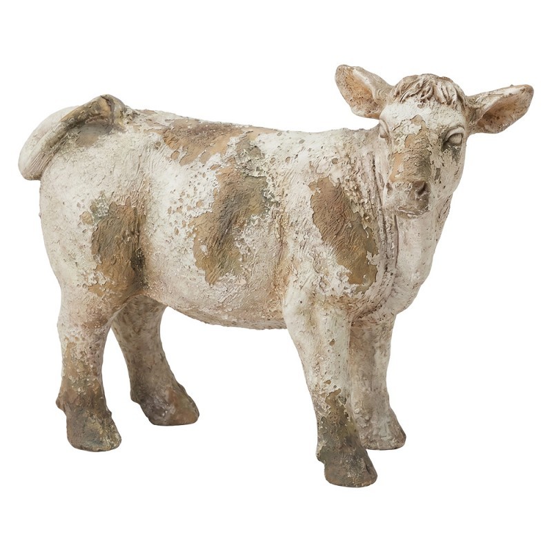 Béžová antik dekorativní figurka venkovská kravička - 43*17*31 cm